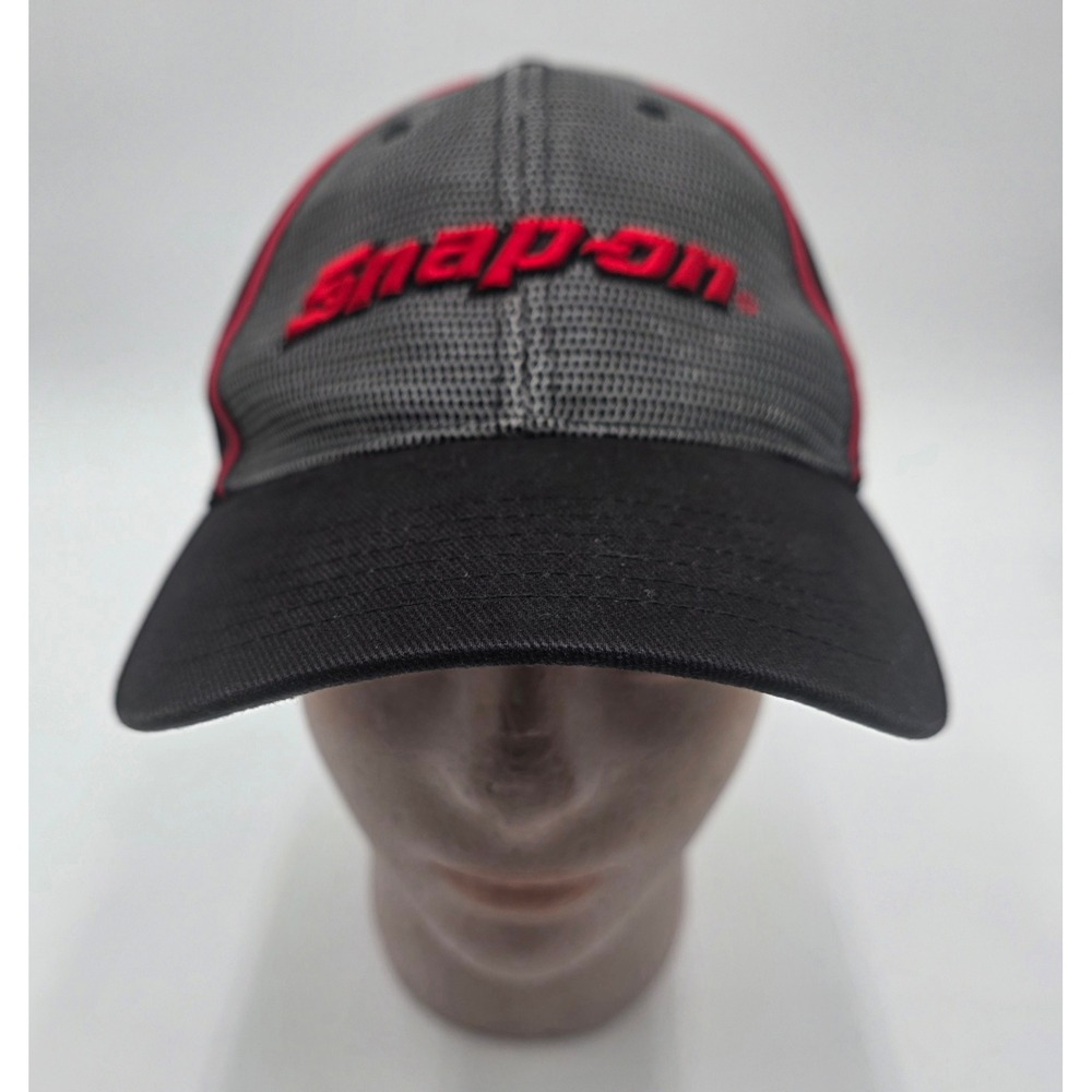 Snap-on Tools Hat Black Grey Red Mesh Front Flex Fit K-Products Baseball Cap